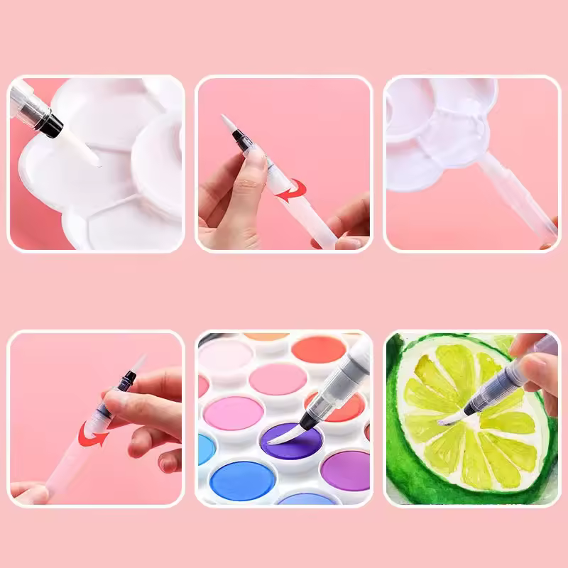 3/7pcs Watercolor Brush Pens Water Storage Function Painting Brushes For Watercolor Art Craft Supplies Artist Accessories - Image 5