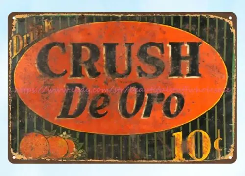 contemporary metal wall art flowers 1920s Spanish Orange Crush metal tin sign