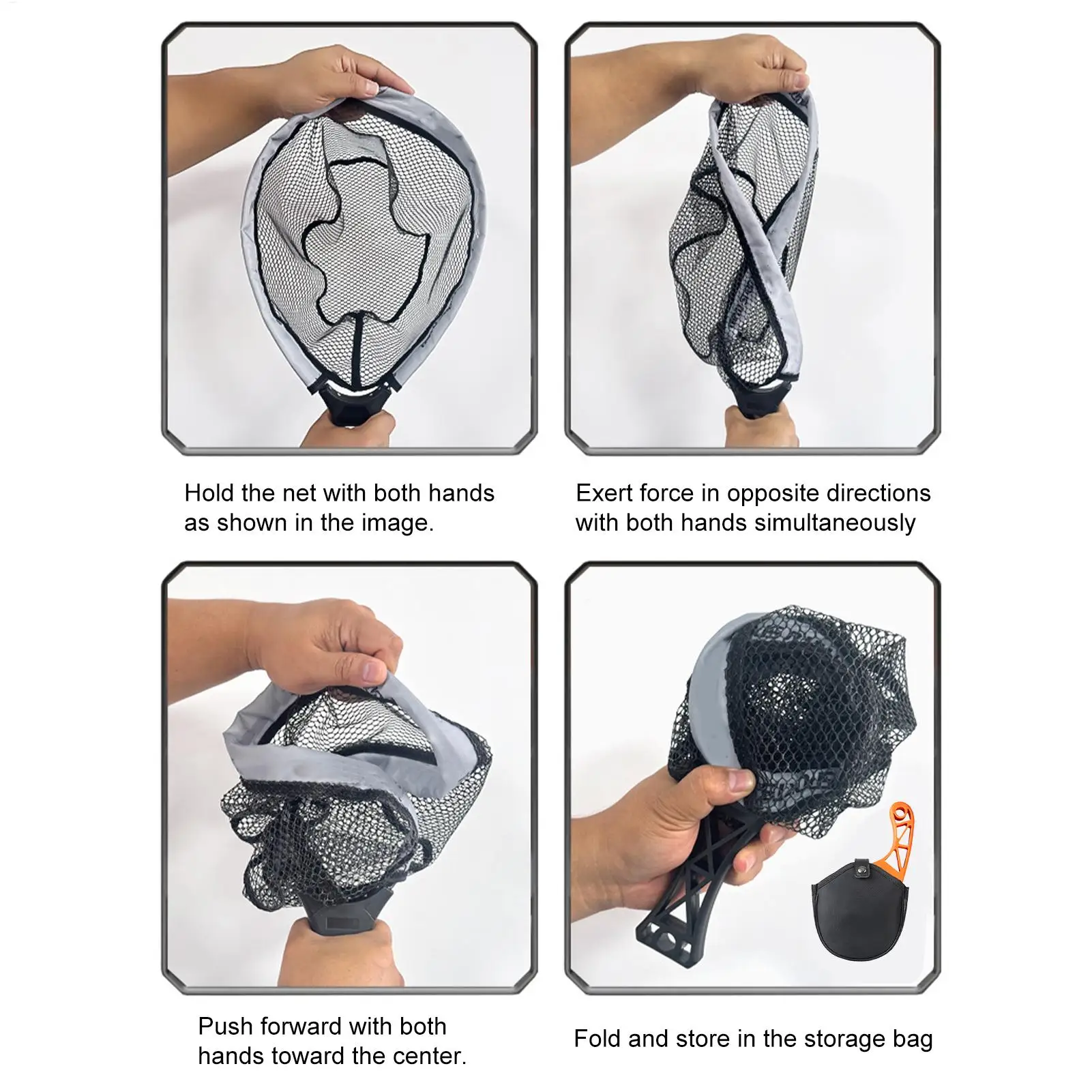 

Rubber Fishing Net Foldable Mesh Rubber Coated Fishing Net Non-Slip Netting For Anglers Bass Catfish Salmon Releasing Catching