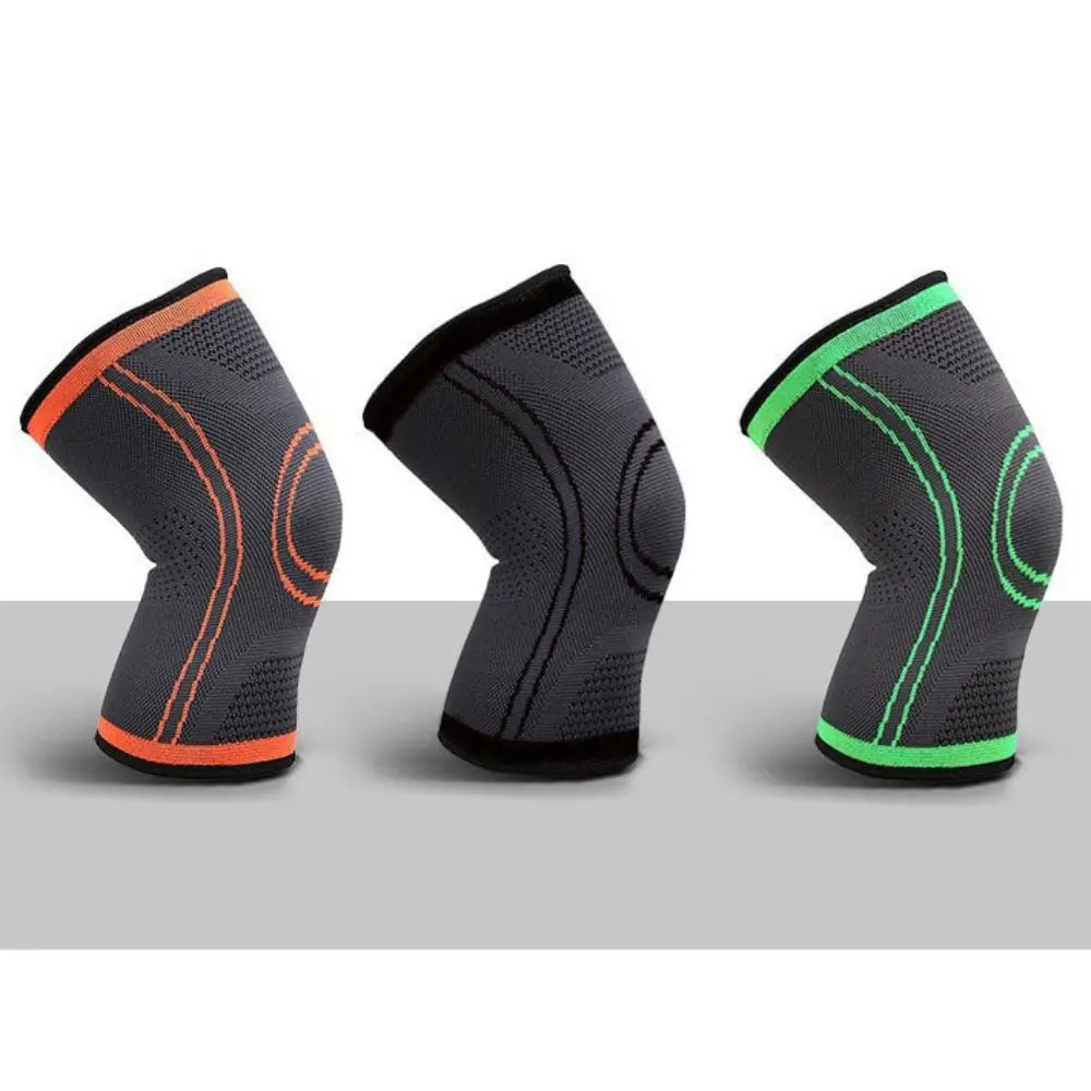 Sports Supplies Nylon Compression Knee Pads Black Green Orange Elastic Knee Patella Protector Knee Wrap Brace