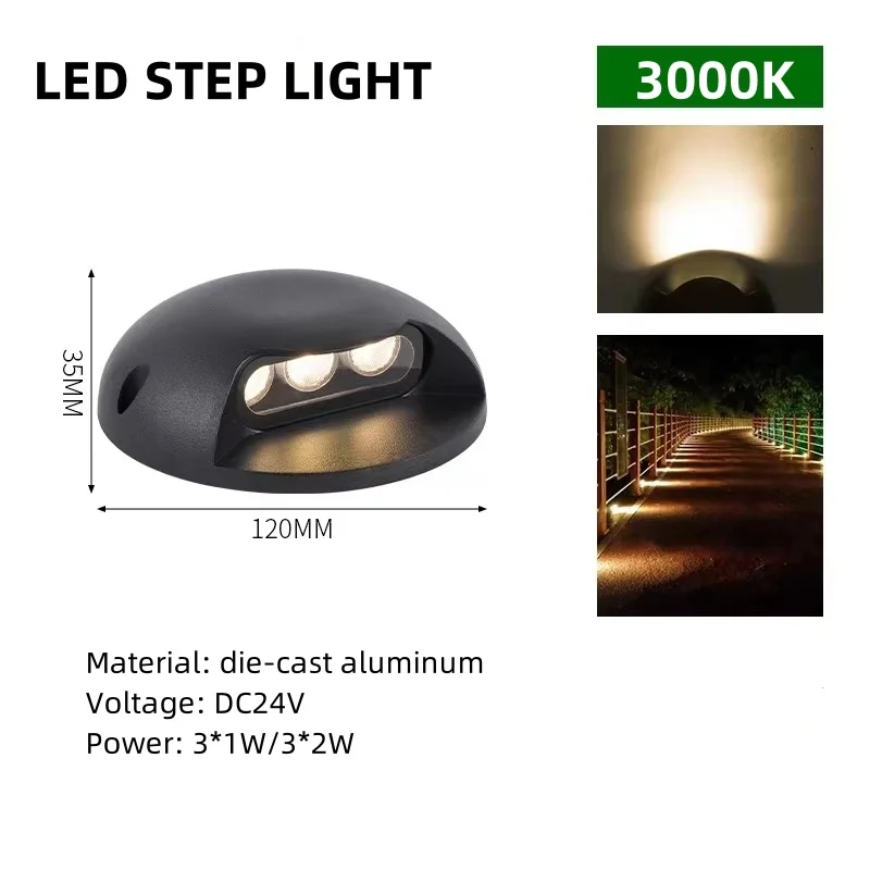 Imagem -02 - Led ao ar Livre Impermeável Passo Luz Escadas Via Iluminação Superfície Montada Lâmpada Subterrânea Plataforma Footlights Dc24v Ip65