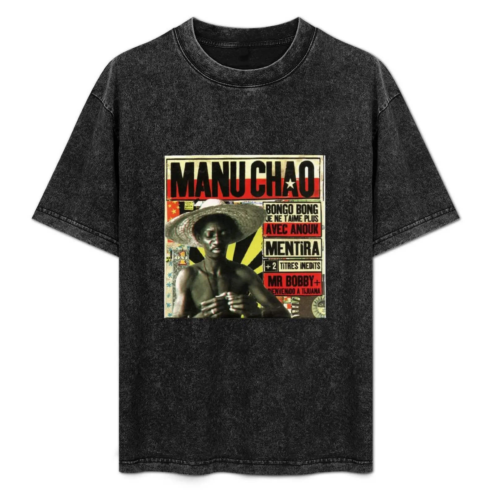 Camiseta Manu Chao de talla grande, informal, para exteriores