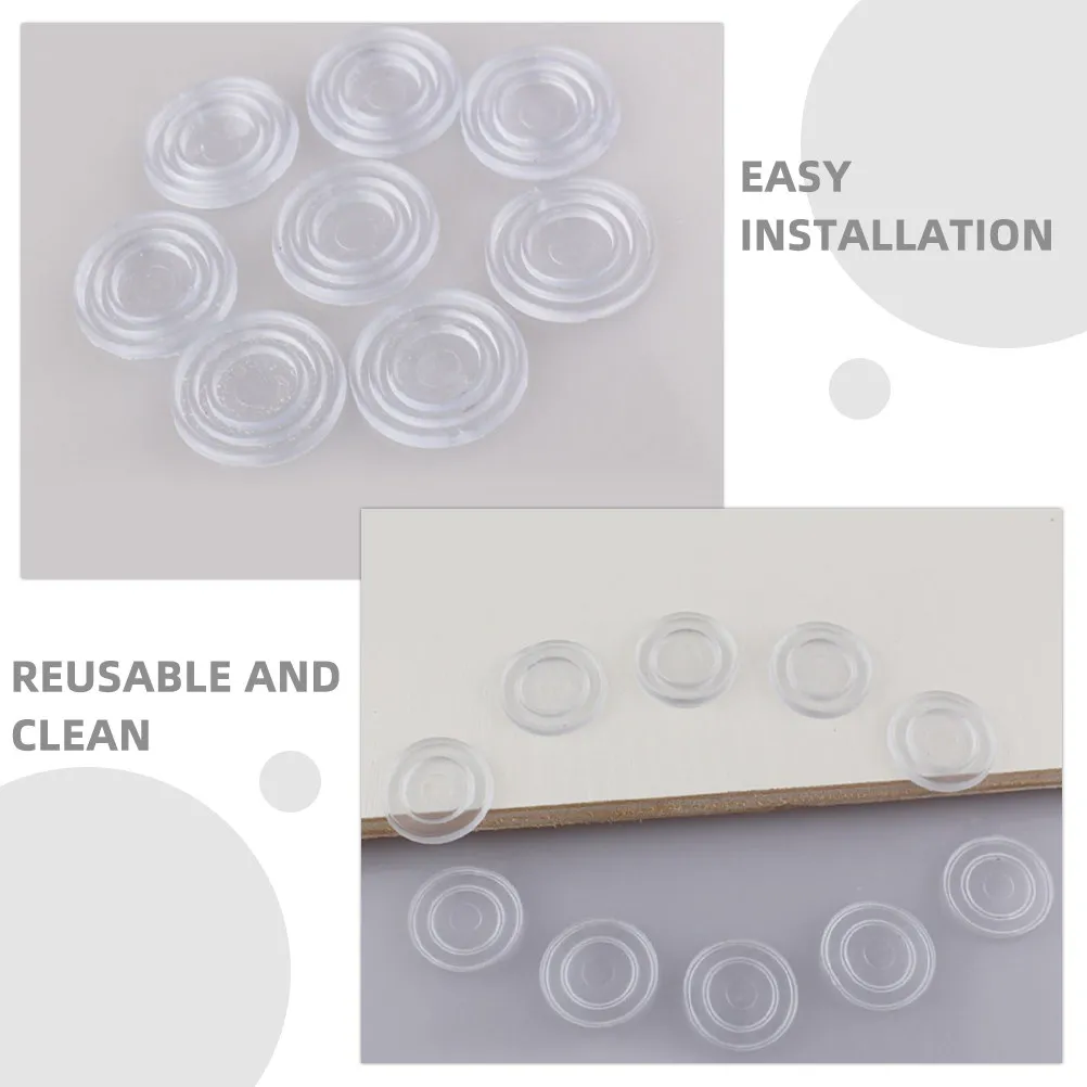 200Pcs Clear Silicone Glass Table Top Grippers Anti Slip Furniture Pads for Dining Coffee Tables Cabinet Bumpers Non Adhesive