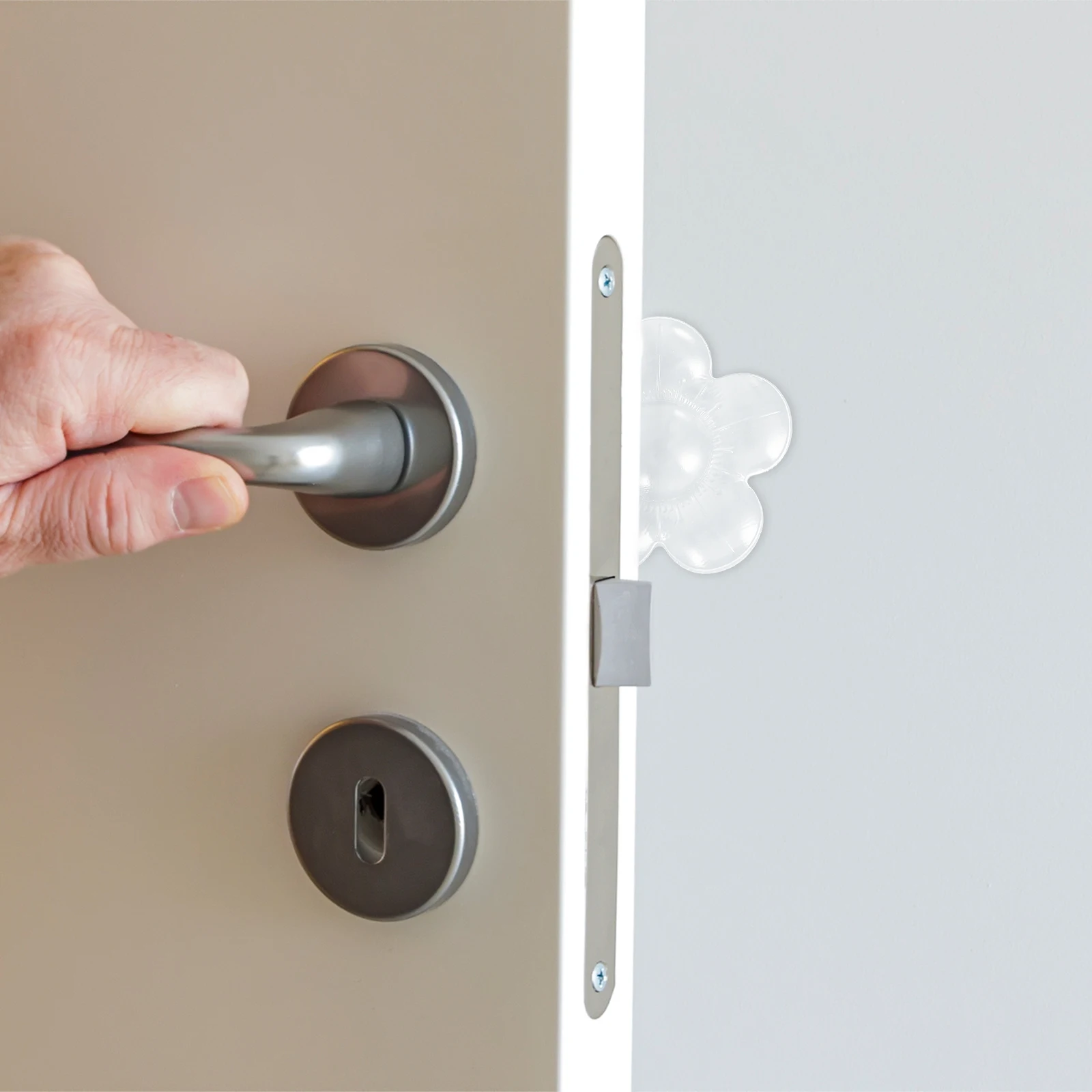 

10Pcs Door Wall Protectors Self-Adhesive PU Material Door Knob Stoppers Household Protective Flower Shaped Pads