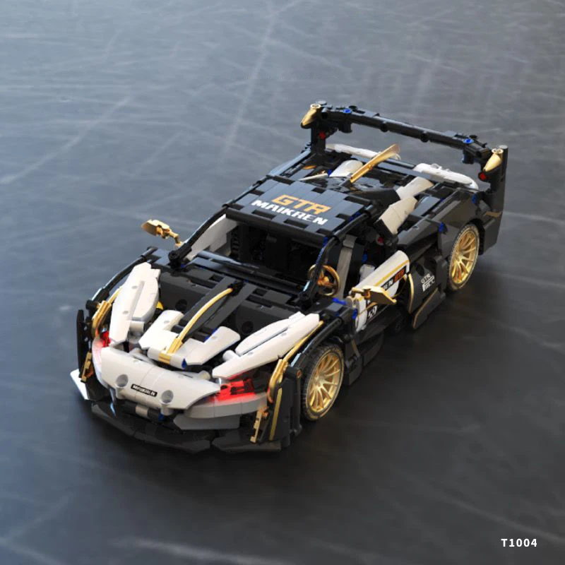 1242 Pcs Technical RC Platinum Plating Supercar Building Blocks Remote Control Racing Vehicle Bricks Toys Children Gifts