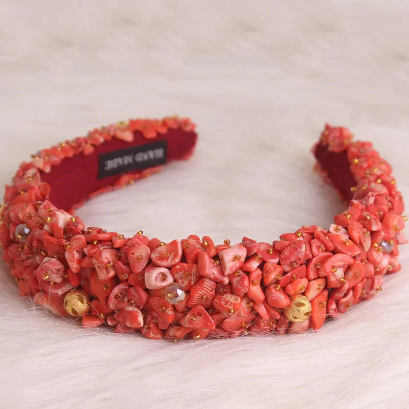 4ujewelry Nigerian Traditional Wedding Headpieces Nature Coral Beaded Bridal Hair Band 2023