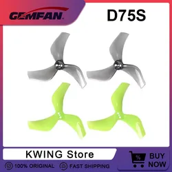 Gemfan D75S Ducted 75mm 3-Blade CW CCW PC Propeller T-Mount 1.5mm Hole for FPV Freestyle 3inch Cinewhoop Ducted Drone