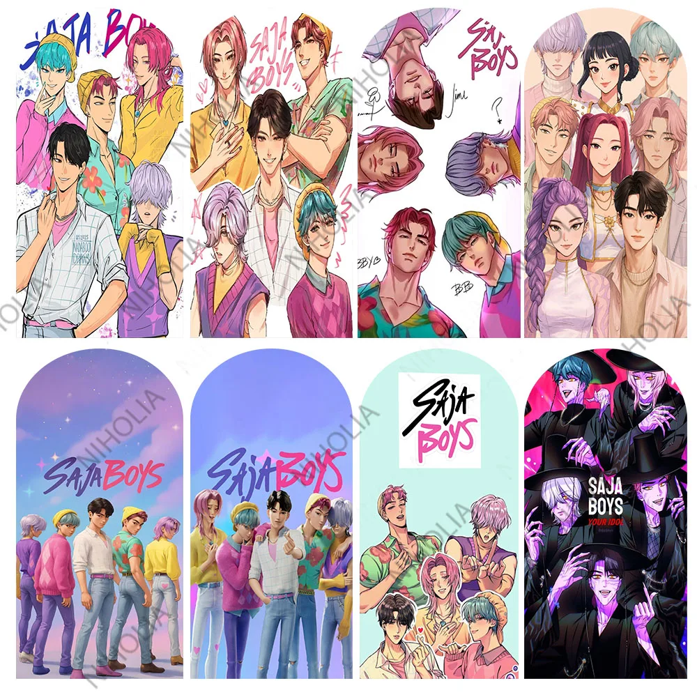 ساجا بنين صور خلفية قوس يغطي Kpop شيطان الصيادين فيلم بنين مجموعة عيد ميلاد جزء خلفية Doubleside التصوير الدعائم