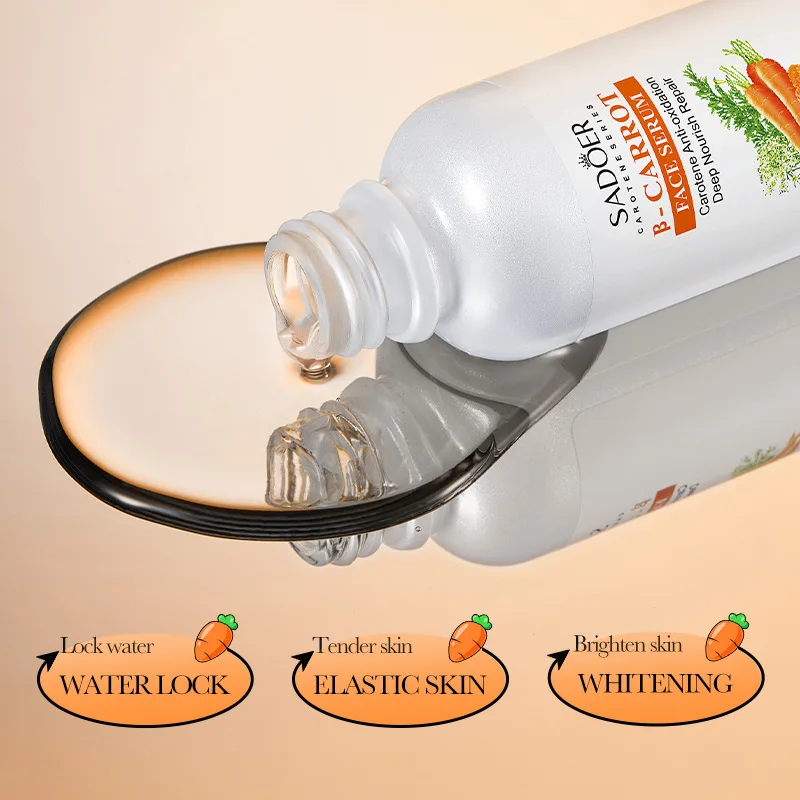 Carrot Vitamin E Collagen Facial Essence Can Fade Spots, Shrink Pores, Brighten Skin Tone and Control Oil