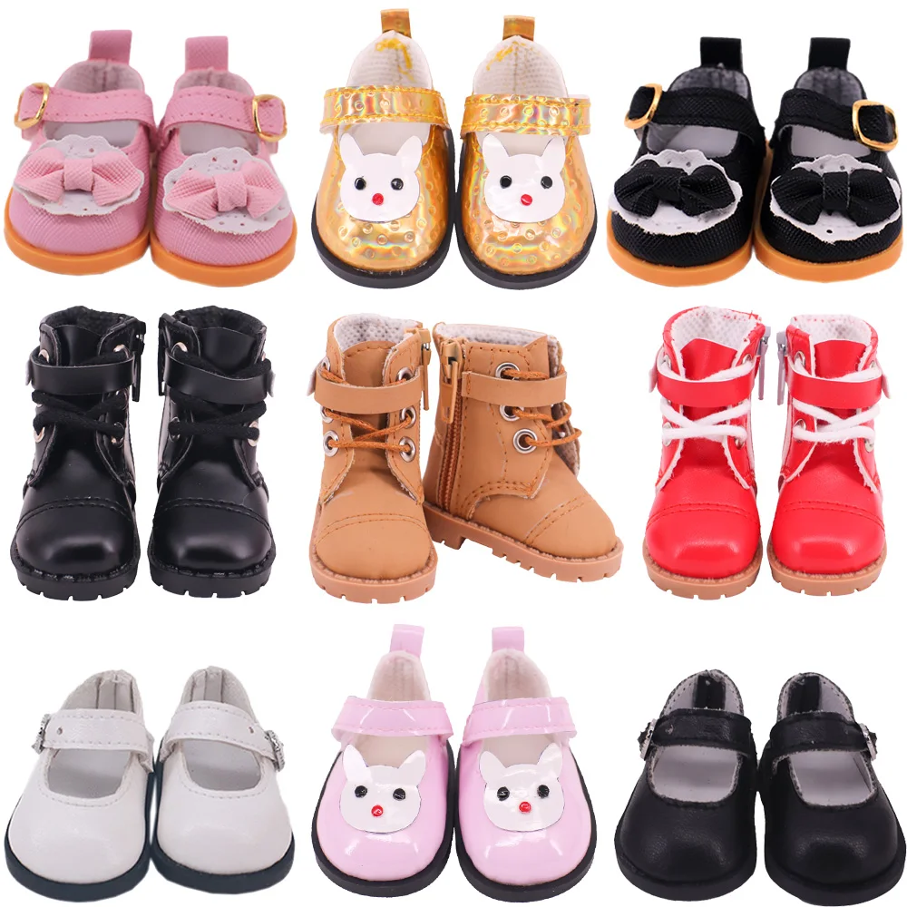 

Doll Shoes Cute Round Toe Shoes Self-adhesive For 14Inch Wellie Wisher&32-34Cm Paola Reina Dolls Accessory,20Cm Kpop Martin Boot