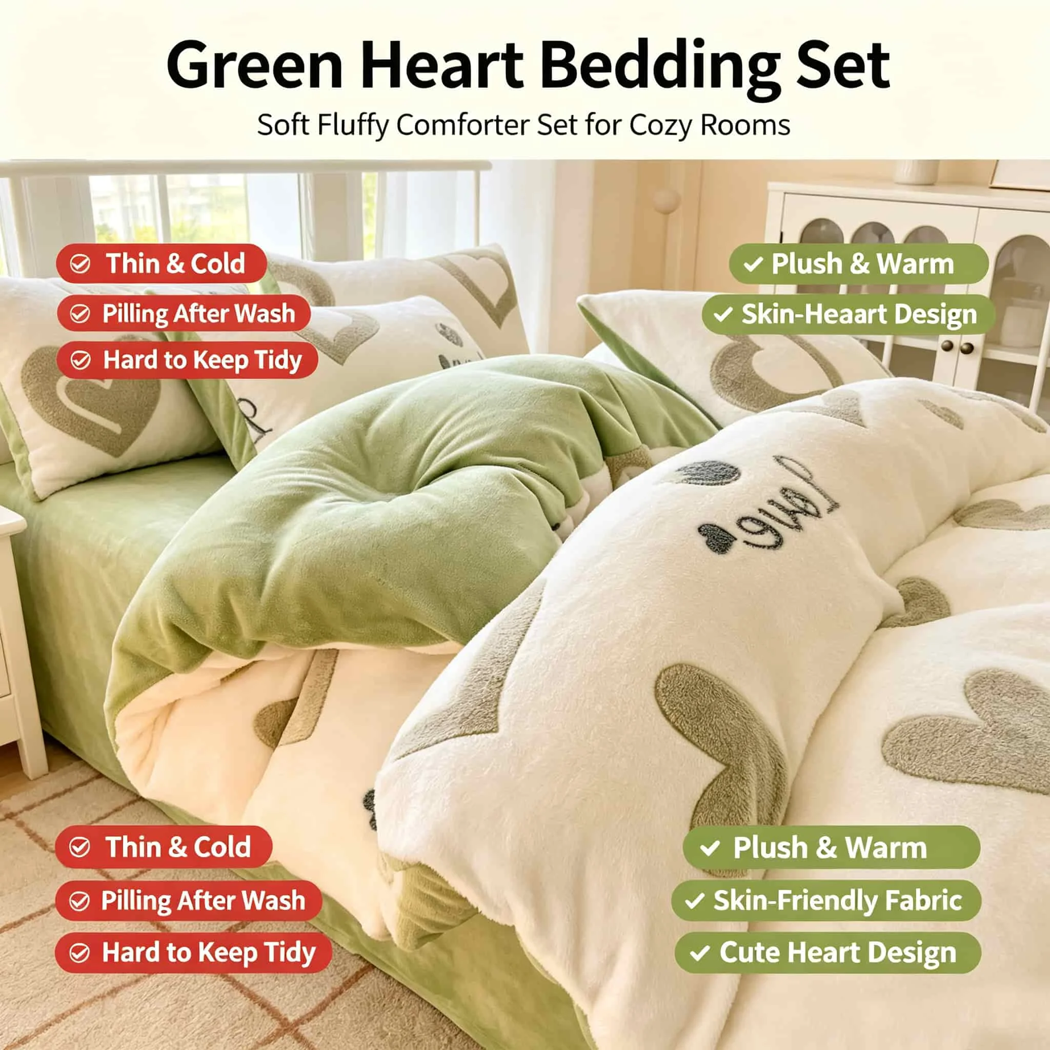 Strawberry Love Cute Milk Velvet Bedding Set Winter Thick Flannel Duvet Cover Bed Sheet Pillowcase Sweet Girl Bedroom Bed Linens