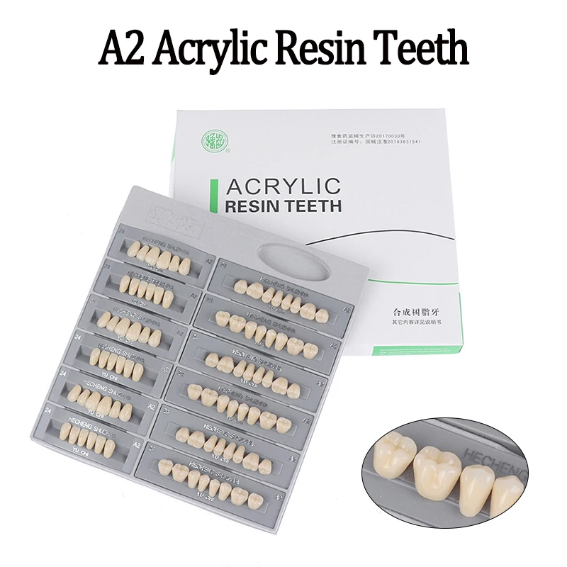 

A2 Acrylic Resin Teeth Full Set Anterior Posterior Fake Teeth Temporary Restoration