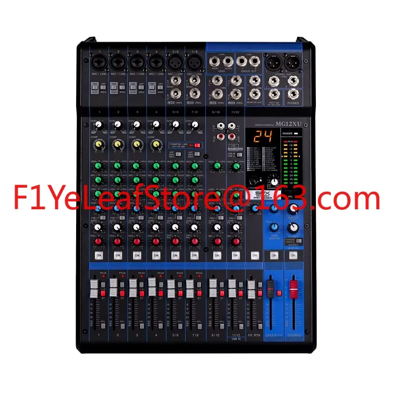 Mixer MG12XU Channel Stereo 48V Phantom Power DSP Effects Bluetooth USB Computer Play Record Podcast Audio mixer