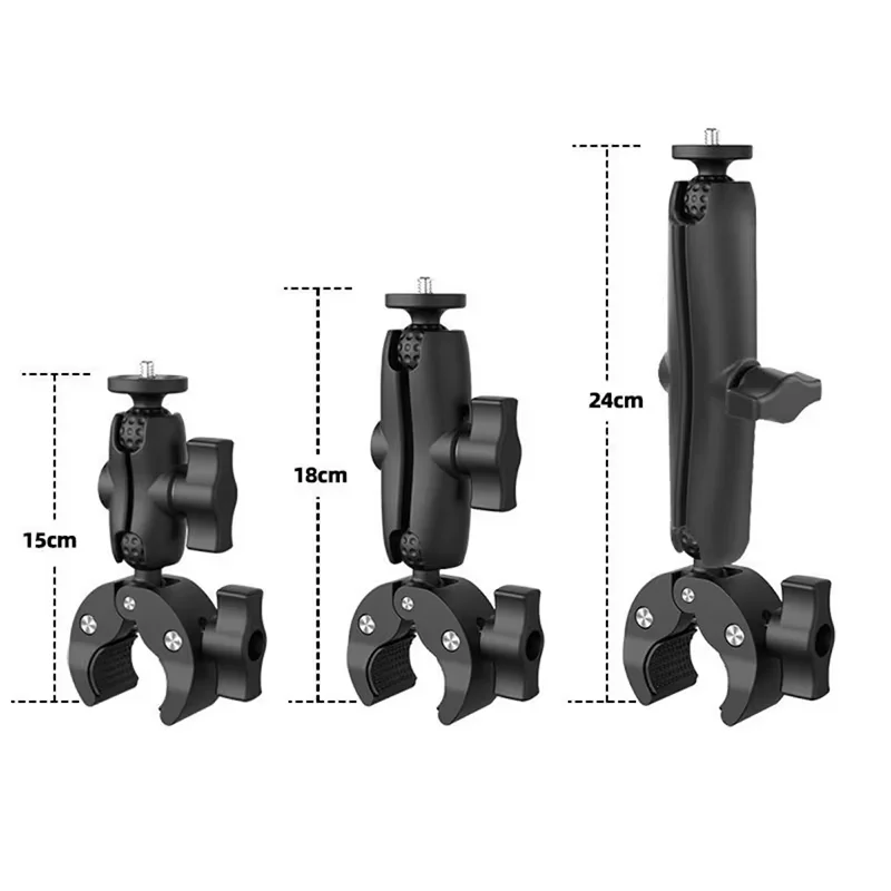 مشبك دراجة نارية سريع الإصدار ذراع سحري 360 °   مشبك فائق من سبائك الألومنيوم لكاميرا GoPro Action