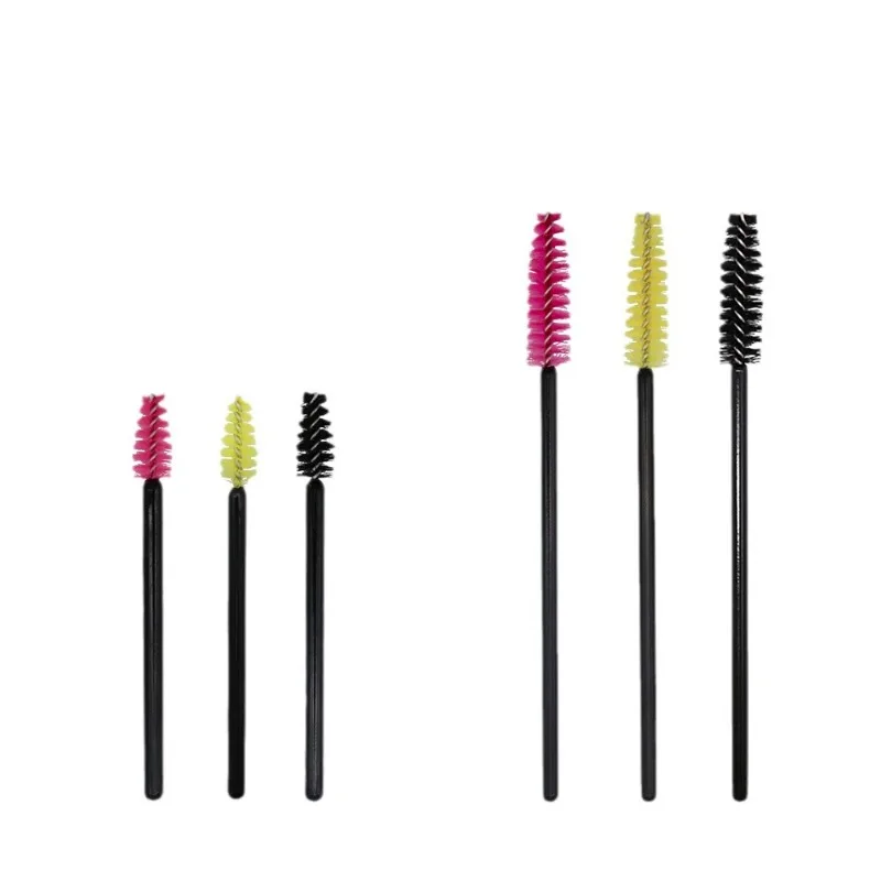 50 pçs de boa qualidade maquiagem cílios enxertados escovas única cor descartável sobrancelha rímel espiral ferramentas extensão dos olhos