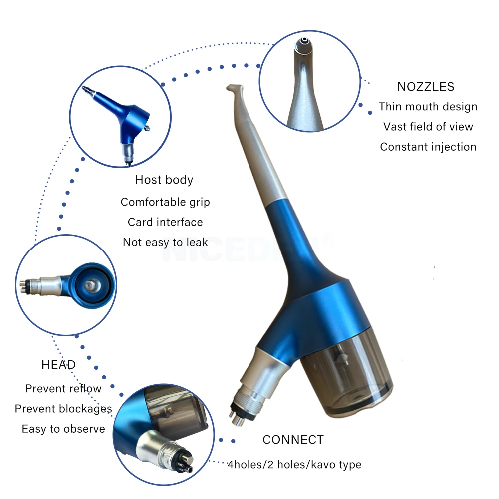 Dental Air Prophy Unit jet Teeth Polishing Whitening Sandblasting gun Airflow