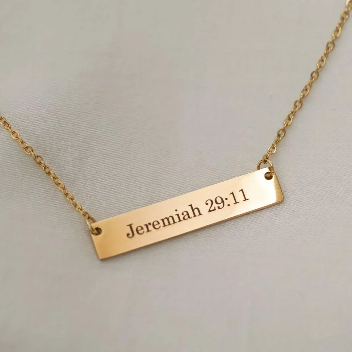 Personalità personalizzata con nome coordinato inciso, data, catena Mantra in acciaio inossidabile, collana con ciondolo, regali per uomo e donna