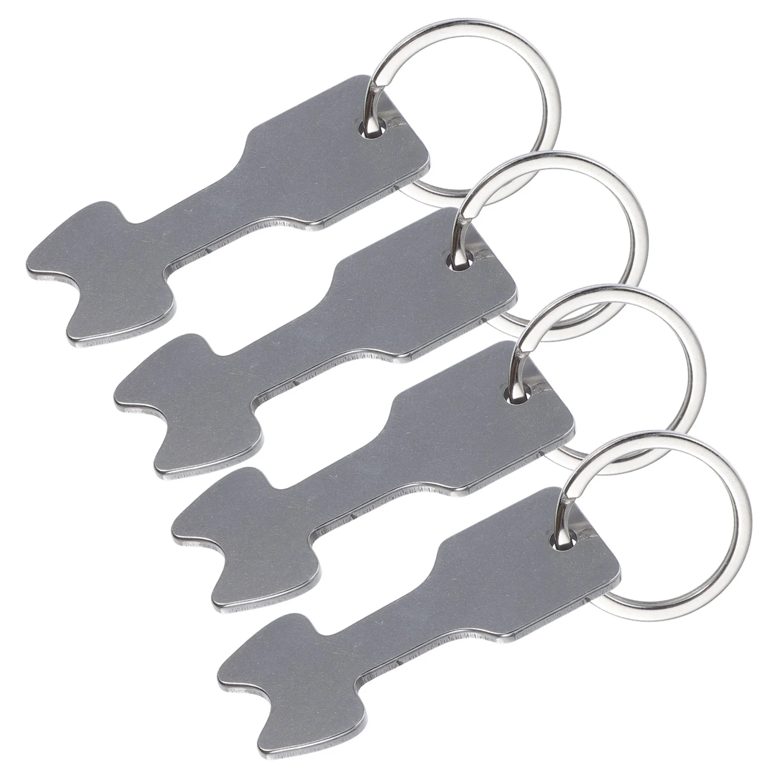 4 Pcs Pendant Backpack Cart Token Shopping Keychain Fob Trolley Remover Metal Pendent