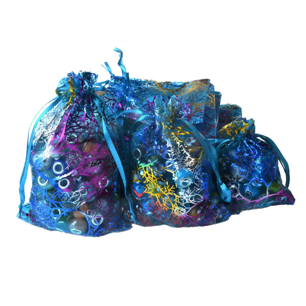 

Wedding Return Gift Packaging Bags Drawstring Gauze Festival Jewelry Pouches Party Travel Business Sample Beads Chains Gifts