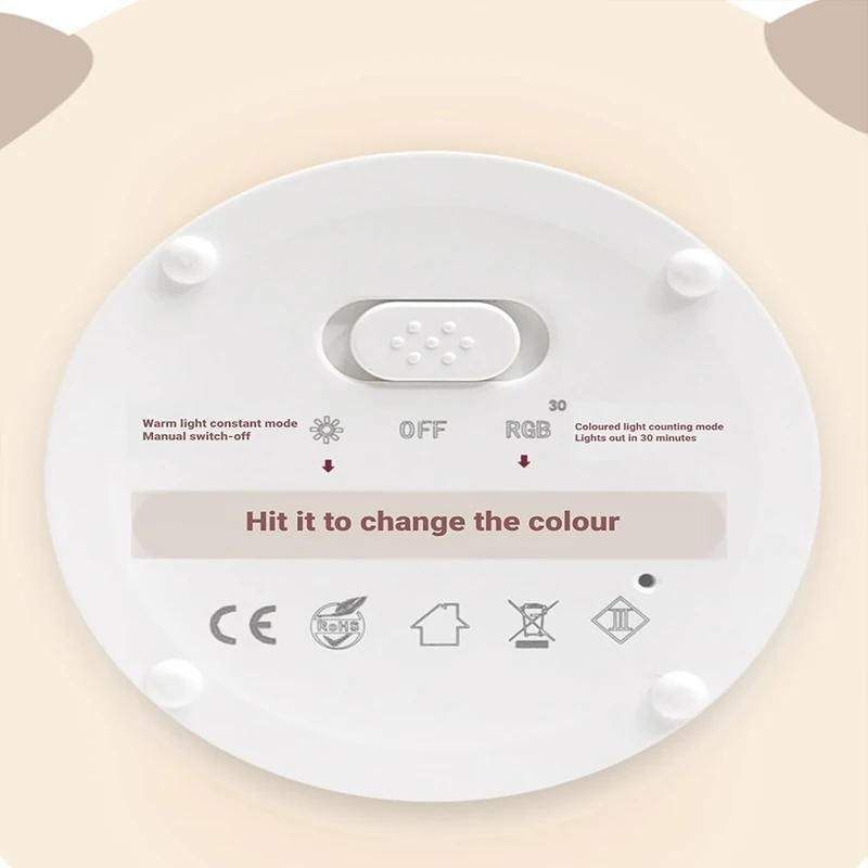 Capybara Night Light, Nursery Lamp, 7-Color RGB & 3-Level Warm Dimmable, Tap Control, 30Min Timer, 100% Safe &Soft Silicone