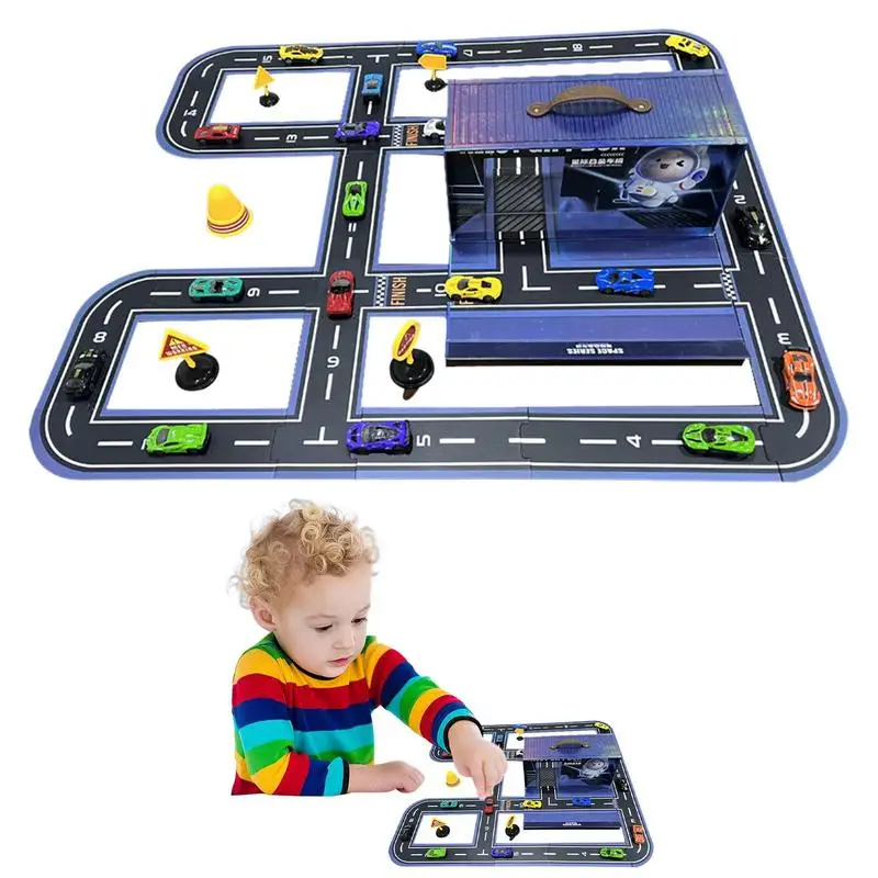 Cars Race Track Toy Cars For Boys Sports Car Set Enhance Parent-child Interaction Cool Supercar Shape Space Theme For Puzzle