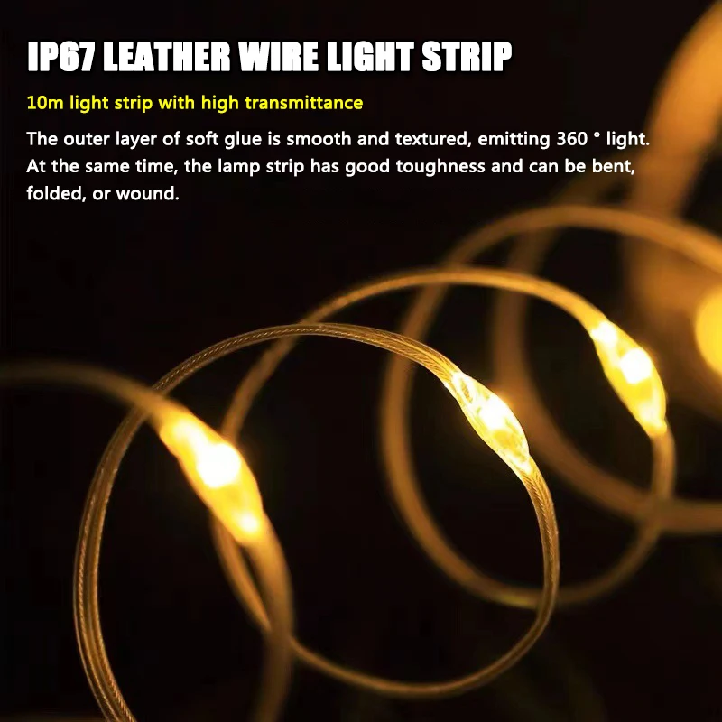 LED Camping Lamp Strip Atmosphere 10M Length IPX4 Waterproof Recyclable Light Belt Outdoor Garden Decoration Lamp For Tent Room