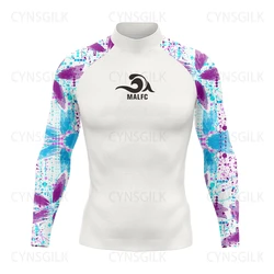 MALFC Rash guard for men Surfing Clothes Swimsuit Rashguard Surf Wear UPF 50 Water Sport Long Sleeve T-shirt Swimwear snorkeling