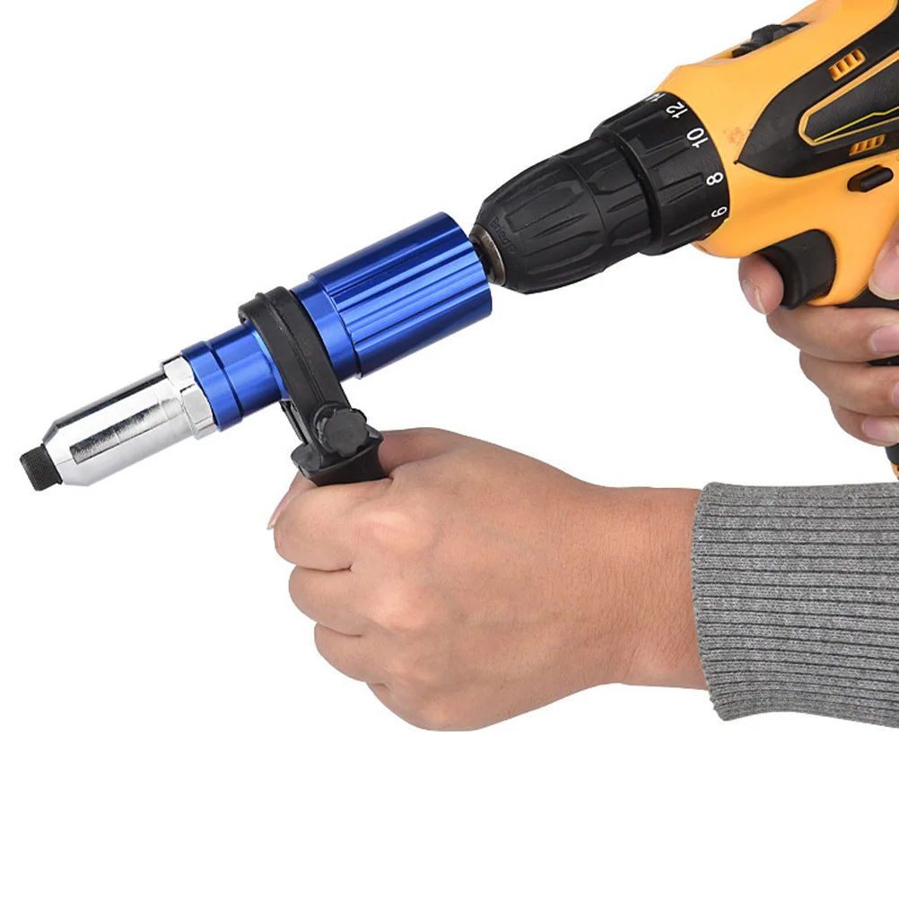 1Set Electric Rivet Adapter Aluminum Alloy Drill Adapter Cordless Riveter Tool for Door Window Automotive Air Conditioning