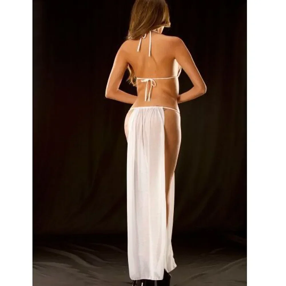 See Through Lace Babydoll Women Sexy Lingerie Dress Costume Sleepwear Long Maxi Dress Nightgowns Chemises view 4