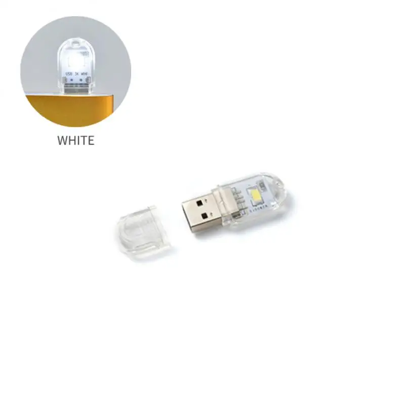 Mini Portable LED USB Light 2 LED Night Light Reading Book Light Warm White 5V Power 3000K-7000K per PC Laptop Mobile Power