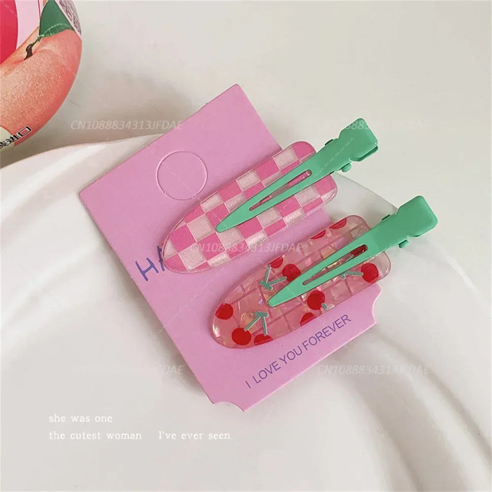 Seamless Candy Color Hairpin Fruit Hair Bang Clip Summer Hairpin No Crease Acrylic Barrette Hair Side Clamp Hair Accessories