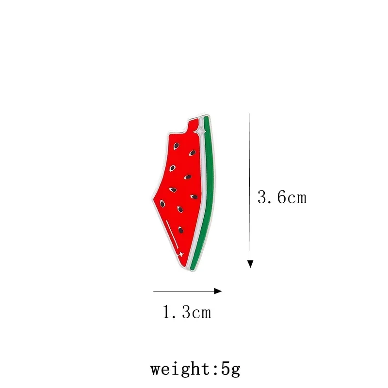 YILUOCD Cute Watermelon Brooch Enamel Geometric Fruit Watermelon Pin Bag Decoration Personalized Jewelry Gift