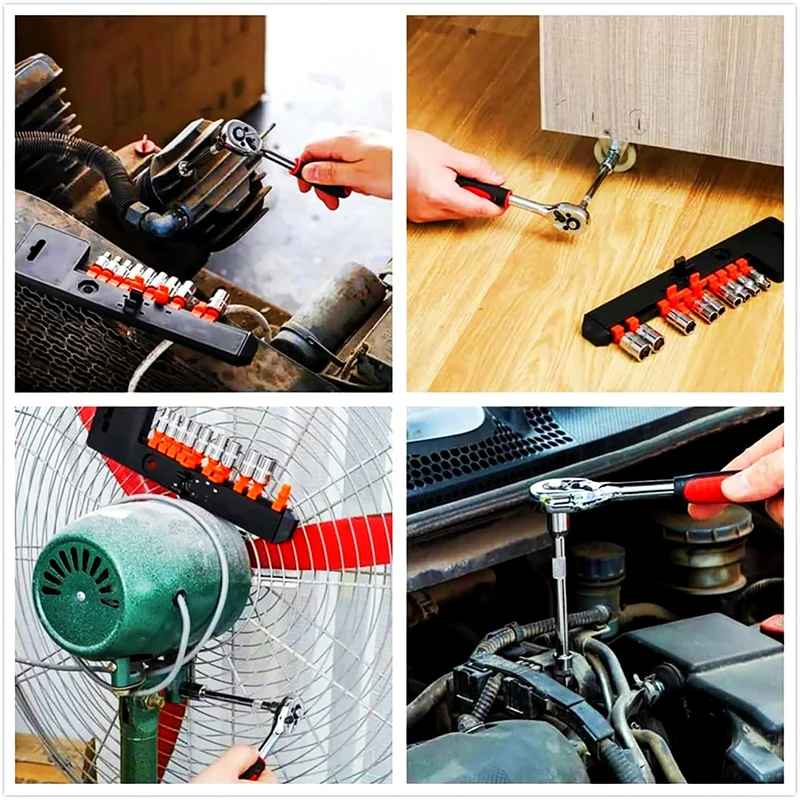 New Upgrade Wrench Socket Set Hardware Car Boat Motorcycle Bicycle Repairing Tool Short Socket Ratchet Auto Repair Tools Hand view 6