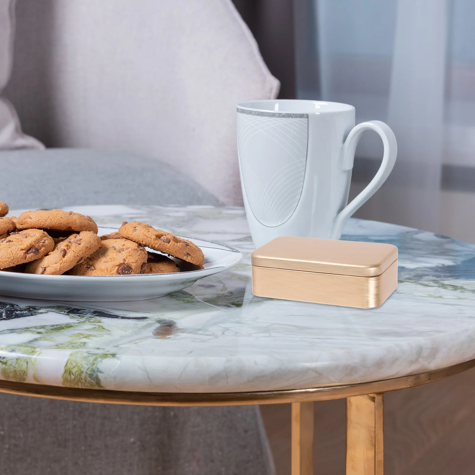 

5Pcs Square Brushed Tinplate Box Compact Travel Tin for Tea Coffee Beads Candy Supplies Storage Decorative Metal