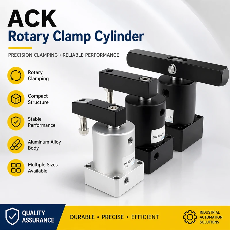 ACK SCR Series 90°/180° Rotary Clamp Cylinder Pneumatic Swing Clamp Cylinderfor For Industrial Automation Equipment ACK25-90L