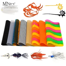 MNFT Soft Silicone Sheet Film Saltwater Fishing Assist Jig Hook Wiggle Tail Fly Squid Skirts Fly Fishing Lures Tying Material