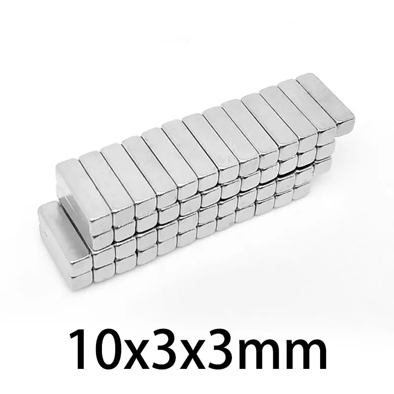 10~500PCS 10x3x3 sheet Strong Neodymium Magnets Thickness 3mm Block Permanent Magnet 10x3x3mm Powerful Magnetic Magnets 10*3*3