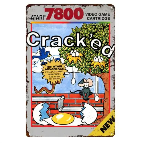 Y1,Cracked Retro Video Game Metal Poster Tin Sign 20*30cm