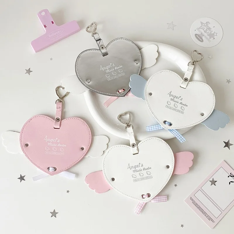 Sweet Korean Ange Badge Holder Set  Anime Kpop Pin Display Case Ita Bag Organizer Backpack Charm for Collector's Showcase