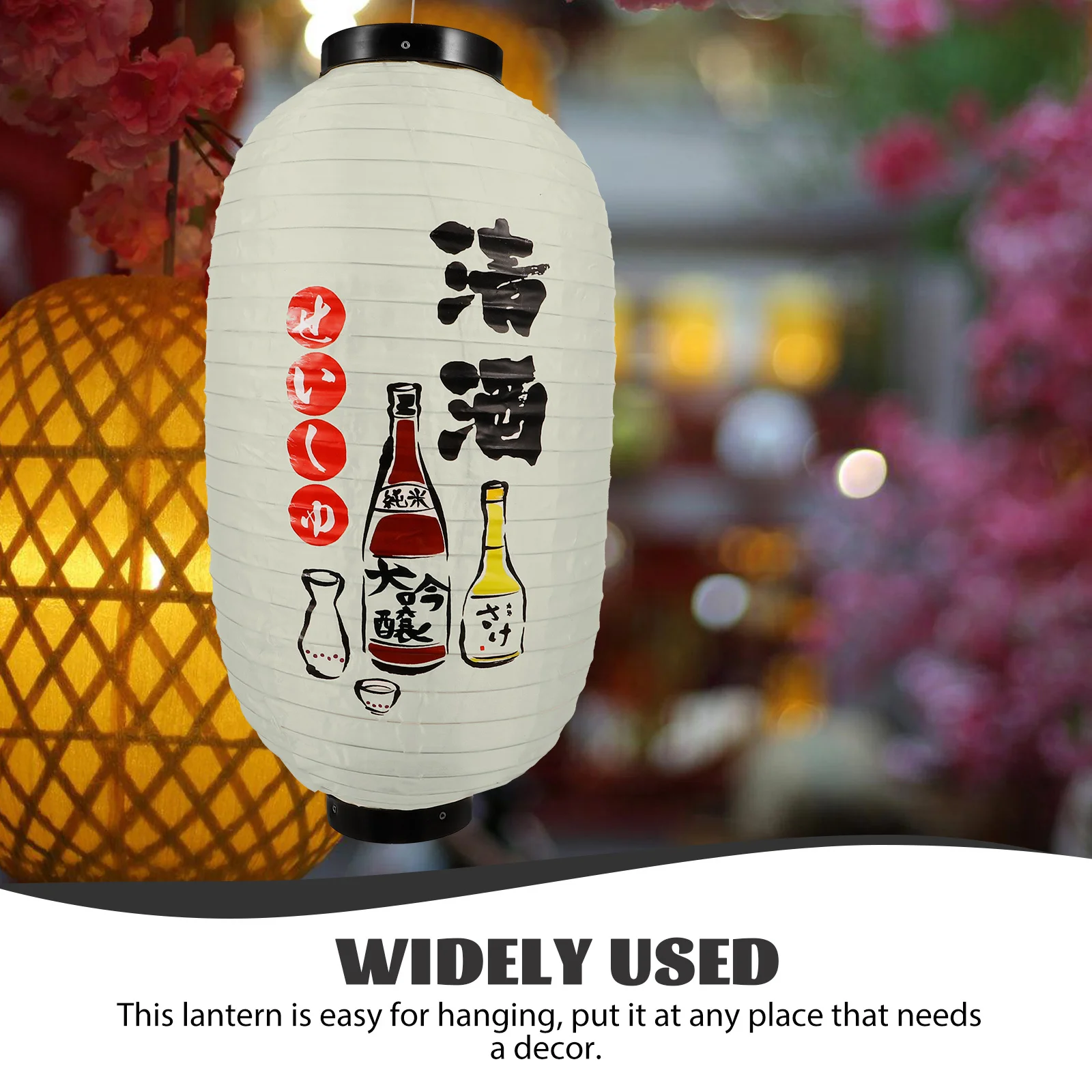 

Solar Hanging Silk Lantern Japanese Lanters Material Beige Cloth Restaurant Lanterns