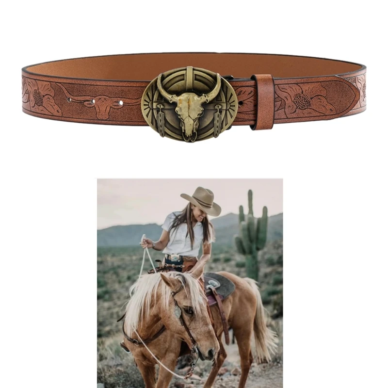 652f ovale gesp gordel mannen vrouwen unisex westerse cowboy riem tiener tailleband