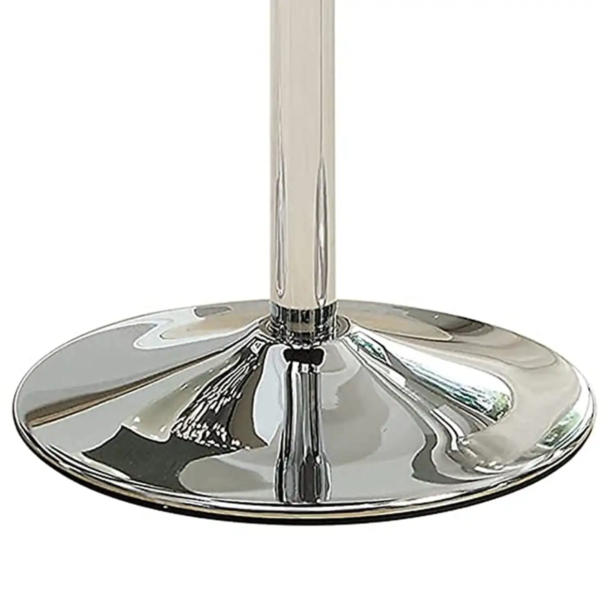 Round Glass Top Bar Table with Wine Storage Chrome Base Bistro Pub Table