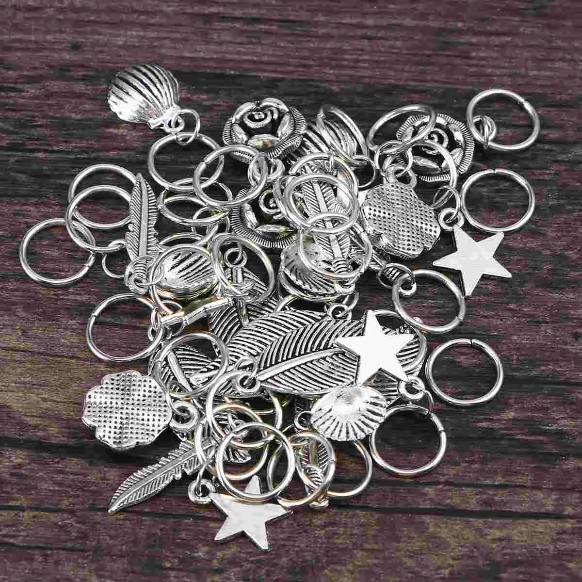 

Headdress Metal Round Ring Braid Headdress Hair Braid Jewelry Leaves Star Hairpin Hair Clips Hair Decorations Anti-Rust