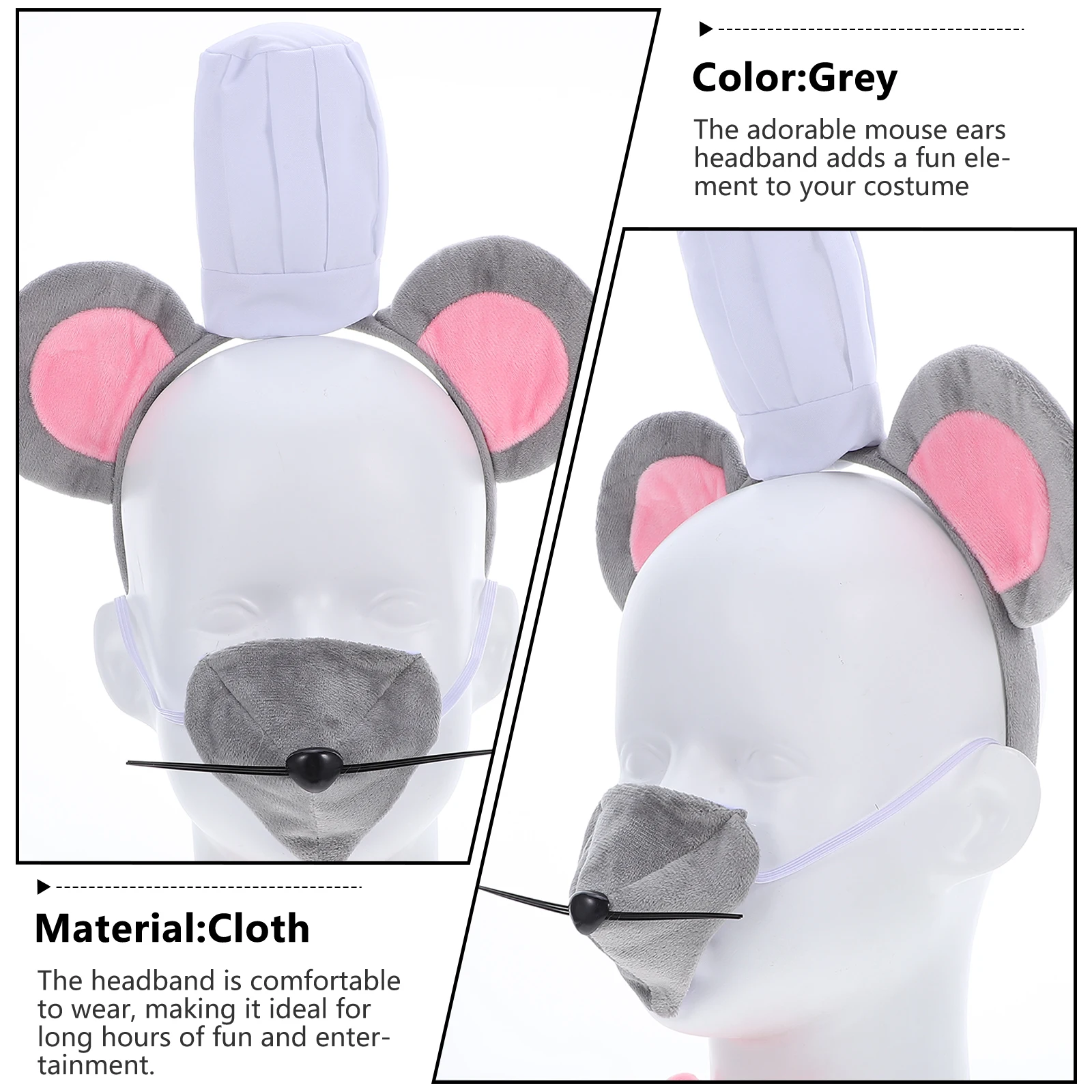 

4 шт., комплект костюма мыши, милые уши мыши, повязка на голову, галстук-бабочка, хвост для детей и взрослых, животных, косплей, вечеринка, Хэллоуин, карнавал, ролевая игра