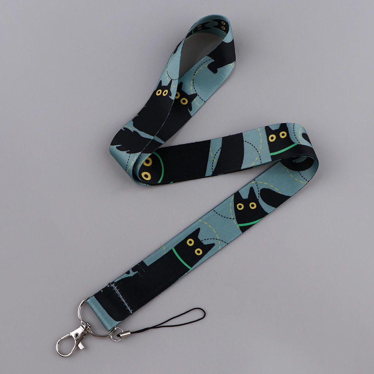 Cute Black Cat Lanyard For Key chain ID Card Cover Pass Mobile Phone Straps Badge Holder Key Ring Neck Straps Phone Accessories