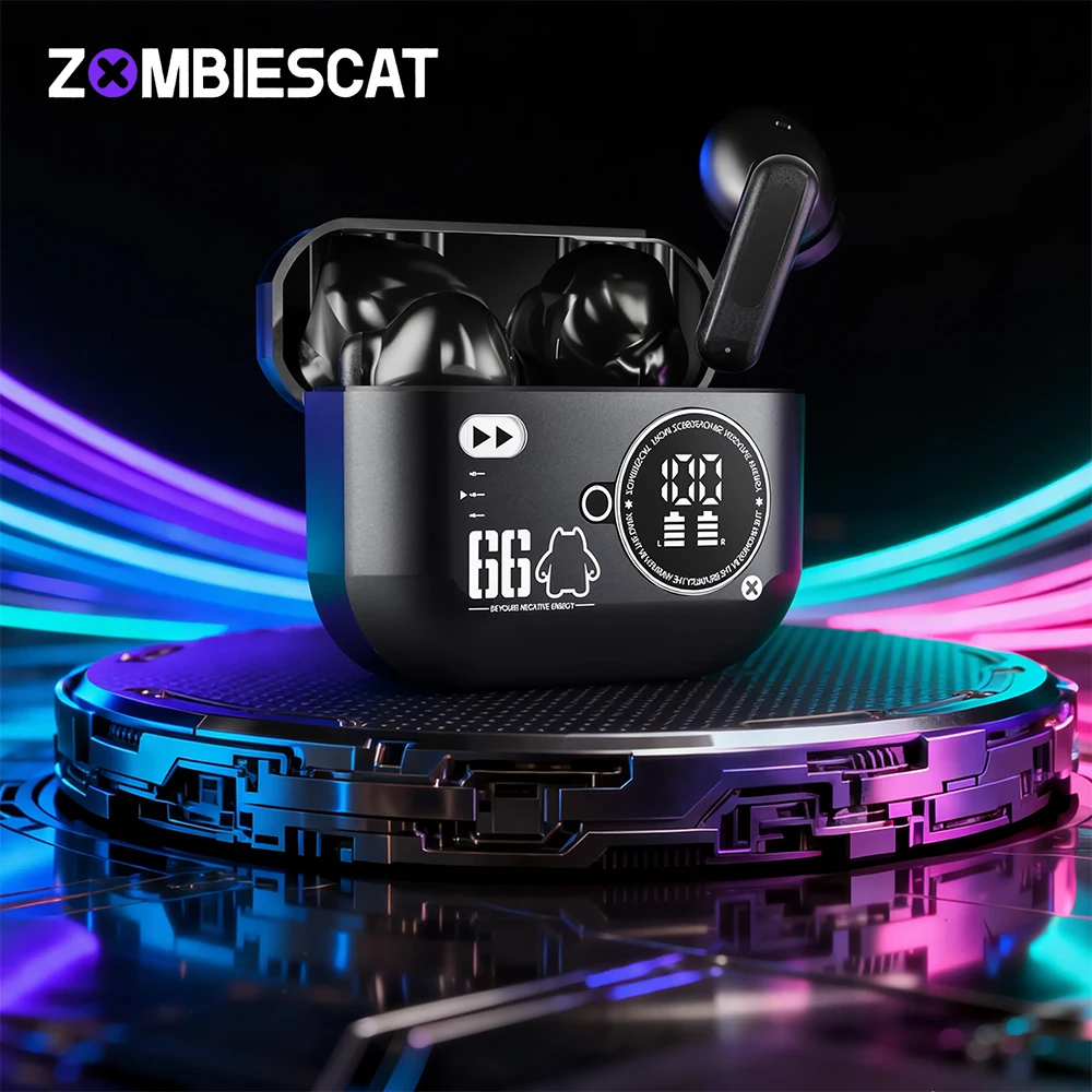 Zombies Cat B20 Legierung ANC Bluetooth 6.0 Ohrhörer -45dB Aktive Geräuschunterdrückung Kopfhörer Kraftvoller Bass TWS Kabellose Ohrhörer