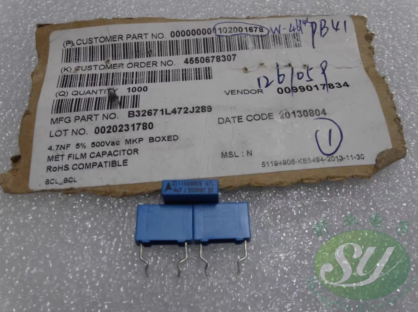 

10PCS EPCOS 0.0047uf/500vAC 4.7nf 4700pf 4n7 472 New film capacitor B32671L472J