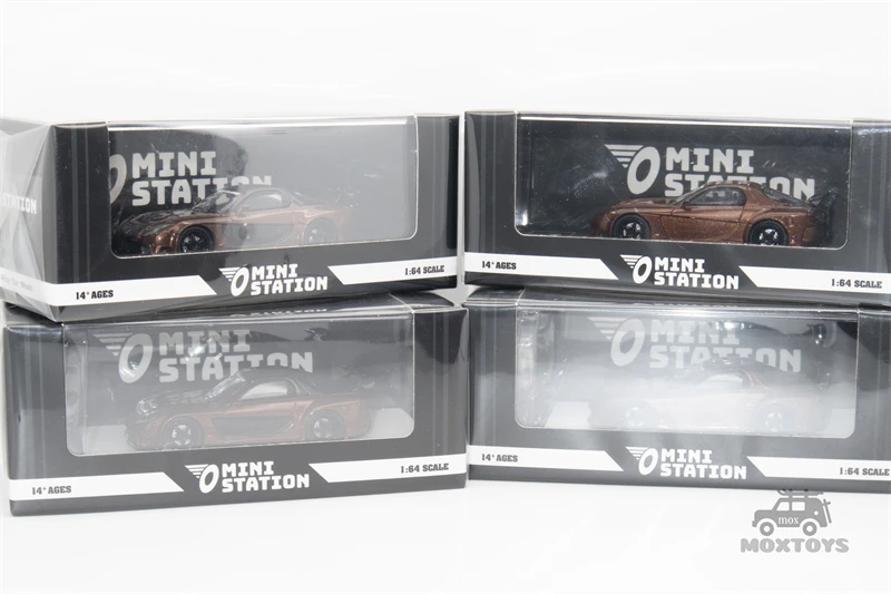 Mini Station 1:64 RX7 Veilside Metallic Brown/Black limited499 Diecast Model Car