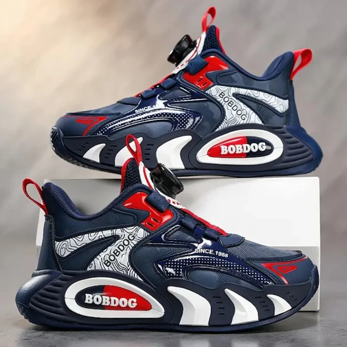 

Кроссовки для мальчиков 2026 года с водонепроницаемой кожаной поверхностью и вращающимися кнопками для детей постарше, детские кроссовки