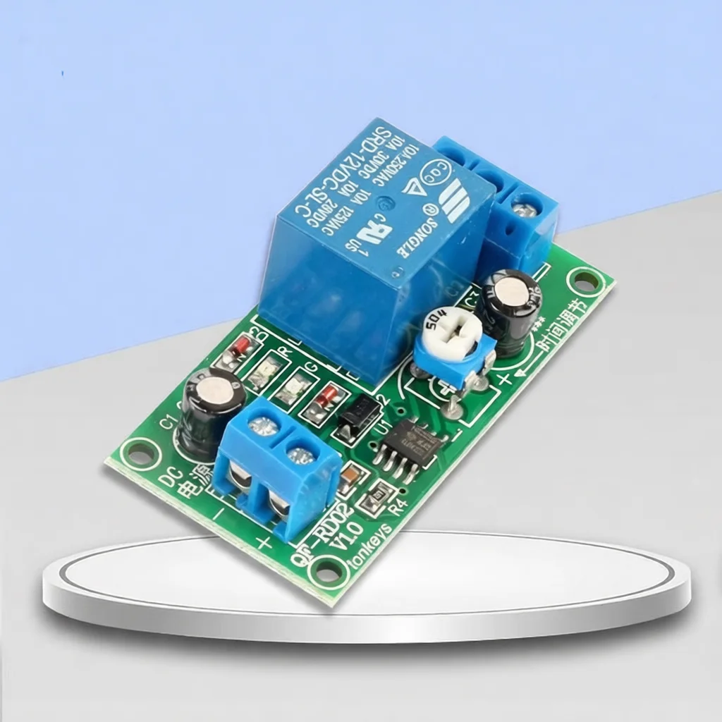 NE555 Timer Delay Relay 12V Module Adjustable Switch Monostable Circuit Control Board Industrial Automation Device Tool Kit